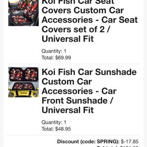 Koi Fish Car Accessories/FREE SHIPPING